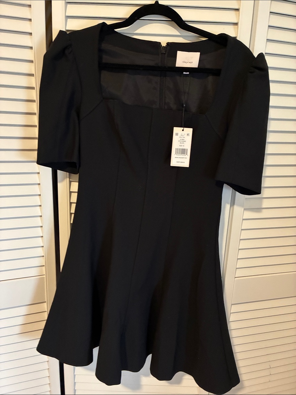 cinq a sept Black Square-Neck Mini Dress